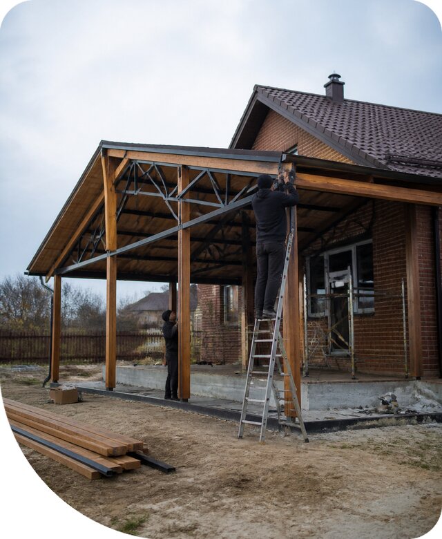 Пристройка навеса к дому и участку в Ставрополе под ключ